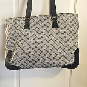 Ralph Lauren Large Signature Canvas/Leather Luggage Bag